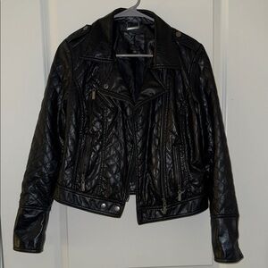 Elegant Black Quilted Leather Jacket
